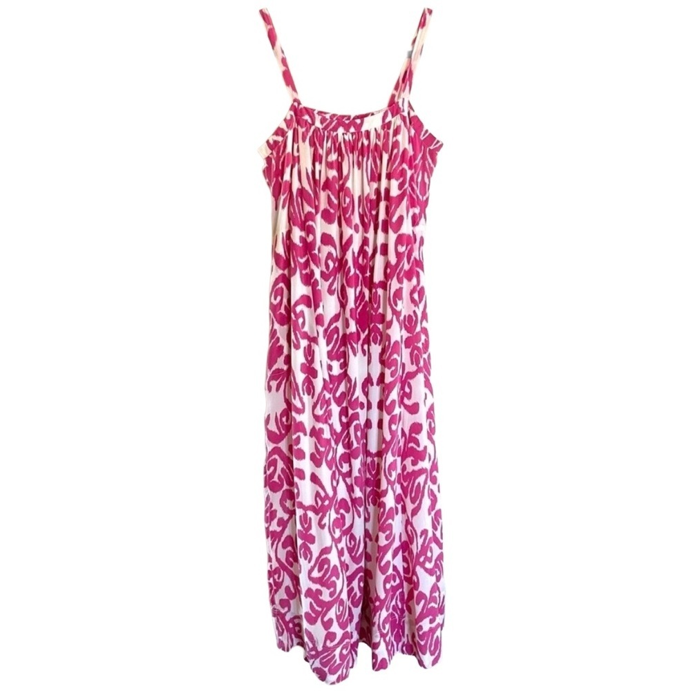 Sheridan French Silk Ikat Maxi Dress Pink Resort Size 4 Melissa - Picture 2 of 7